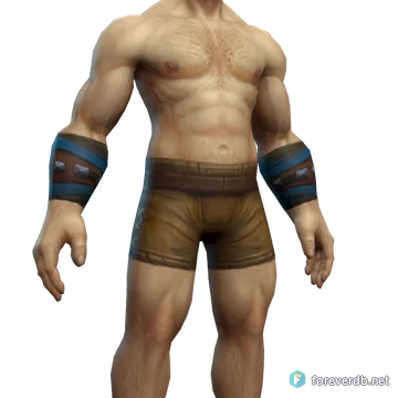 Bloodwoven Bracers worn by a human male, rendered from the Forever client