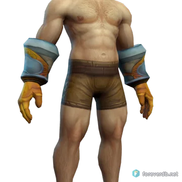 Stronghold Gauntlets worn by a human male, rendered from the Forever client