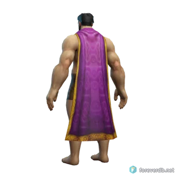 Mystical Cape worn by a human male, rendered from the Forever client