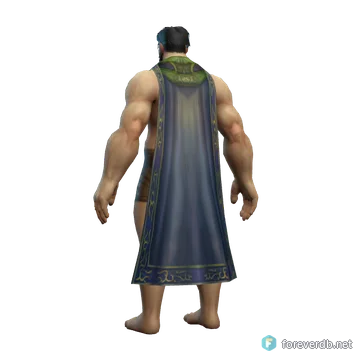 Arcanoweave Cloak worn by a human male, rendered from the Forever client