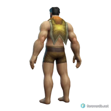 Battleworn Cape worn by a human male, rendered from the Forever client
