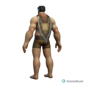 Handstitched Leather Cloak worn by a human male, rendered from the Forever client