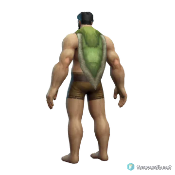 Boar Hunter's Cape worn by a human male, rendered from the Forever client
