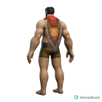 Ragged Cloak worn by a human male, rendered from the Forever client