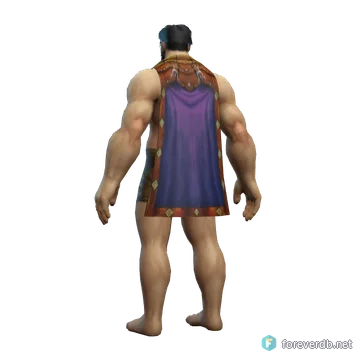 Headhunter's Cloak worn by a human male, rendered from the Forever client