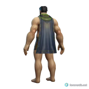 Cloak of Night worn by a human male, rendered from the Forever client