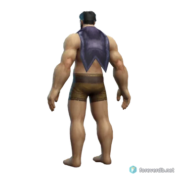 Bandit Cloak worn by a human male, rendered from the Forever client