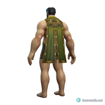 Huntsman's Cape worn by a human male, rendered from the Forever client