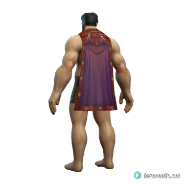 Emblazoned Cloak worn by a human male, rendered from the Forever client