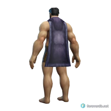 Fenrus' Hide worn by a human male, rendered from the Forever client