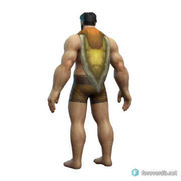 Wendigo Fur Cloak worn by a human male, rendered from the Forever client