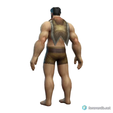Patched Cloak worn by a human male, rendered from the Forever client