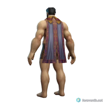 Righteous Cloak worn by a human male, rendered from the Forever client
