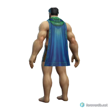 Swiftrunner Cape worn by a human male, rendered from the Forever client