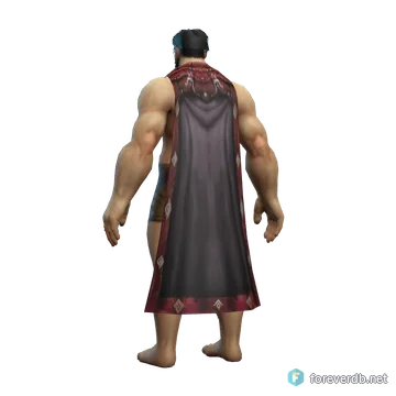 Peerless Cloak worn by a human male, rendered from the Forever client