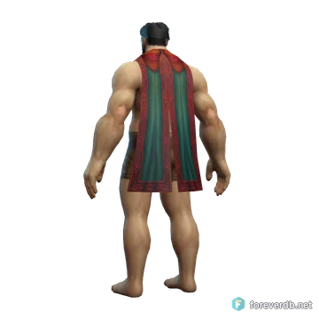 Serpentskin Cloak worn by a human male, rendered from the Forever client
