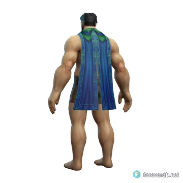 Traveler's Cloak worn by a human male, rendered from the Forever client