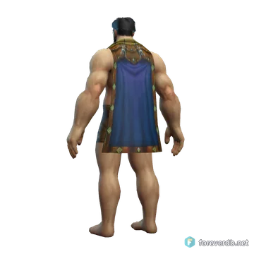 Stonemason Cloak worn by a human male, rendered from the Forever client