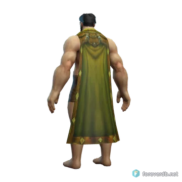 Tracker's Cloak worn by a human male, rendered from the Forever client
