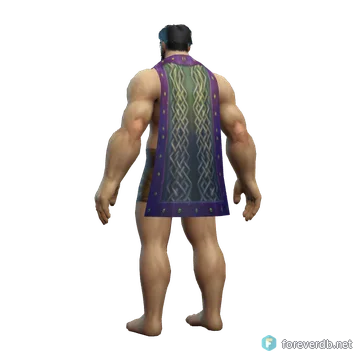Antiquated Cloak worn by a human male, rendered from the Forever client