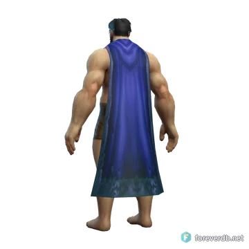 Azure Silk Cloak worn by a human male, rendered from the Forever client