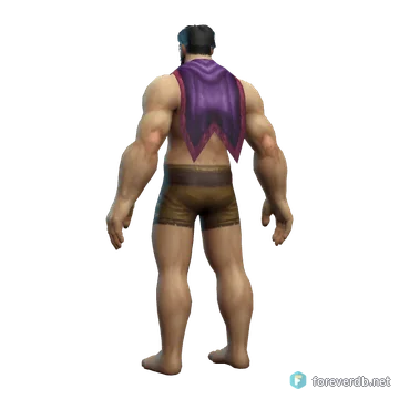 Calico Cloak worn by a human male, rendered from the Forever client