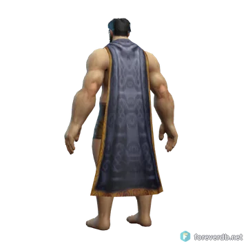 Opulent Cape worn by a human male, rendered from the Forever client