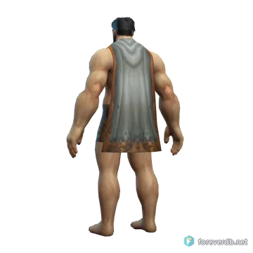 Stonecloth Cape worn by a human male, rendered from the Forever client