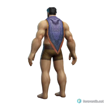 Mystic Shawl worn by a human male, rendered from the Forever client