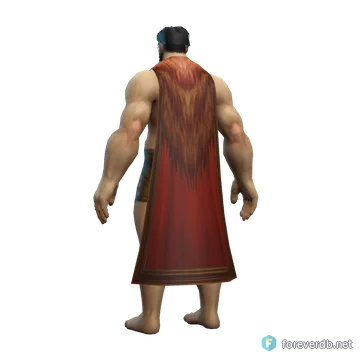 Cindercloth Cloak worn by a human male, rendered from the Forever client