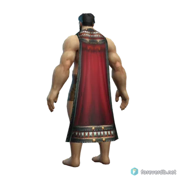 Ironhide Cloak worn by a human male, rendered from the Forever client
