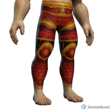 Battleforge Legguards worn by a human male, rendered from the Forever client