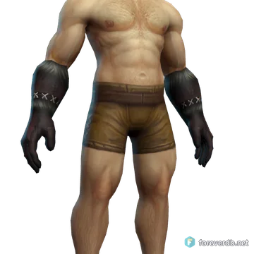 Rough Leather Gloves worn by a human male, rendered from the Forever client