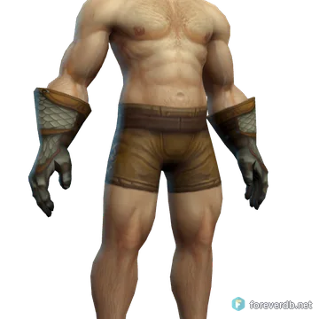 Mail Combat Gauntlets worn by a human male, rendered from the Forever client