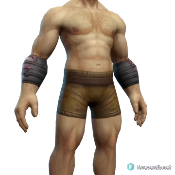 Saltstone Armsplints worn by a human male, rendered from the Forever client