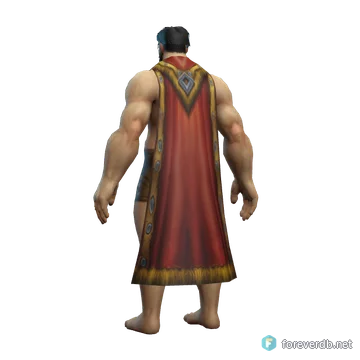 Praetorian Cloak worn by a human male, rendered from the Forever client