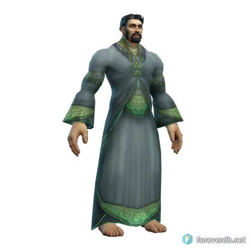Dustfall Robes worn by a human male, rendered from the Forever client