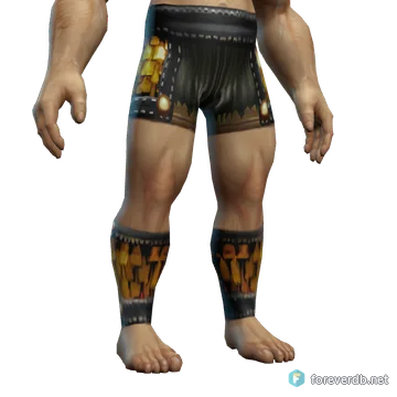 Grunt's Legguards worn by a human male, rendered from the Forever client