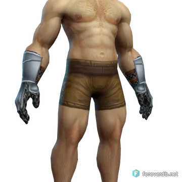 Overlord's Gauntlets worn by a human male, rendered from the Forever client