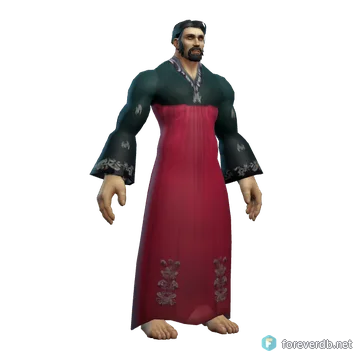 Dark Green Wedding Hanbok worn by a human male, rendered from the Forever client