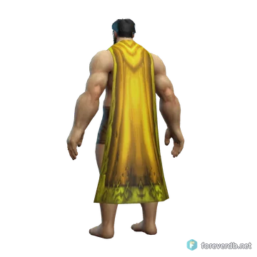 Brightcloth Cloak worn by a human male, rendered from the Forever client