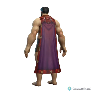 Runecloth Cloak worn by a human male, rendered from the Forever client