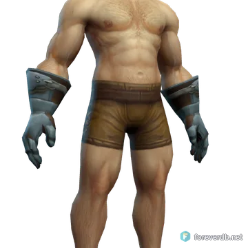 Knight's Gauntlets worn by a human male, rendered from the Forever client