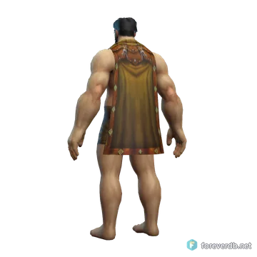 Wildhunter Cloak worn by a human male, rendered from the Forever client