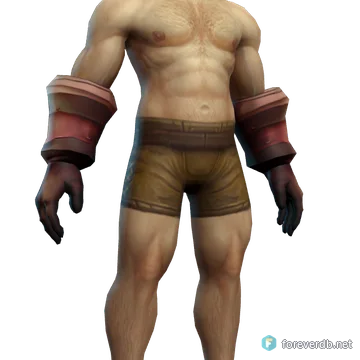 Brigade Gauntlets worn by a human male, rendered from the Forever client