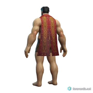 Brigade Cloak worn by a human male, rendered from the Forever client