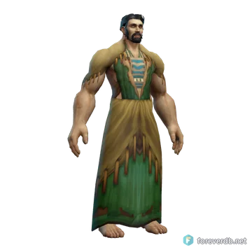 Greenweave Robe worn by a human male, rendered from the Forever client