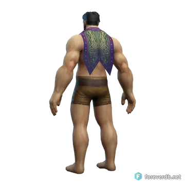 Warrior's Cloak worn by a human male, rendered from the Forever client