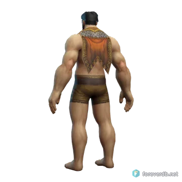 Veteran Cloak worn by a human male, rendered from the Forever client