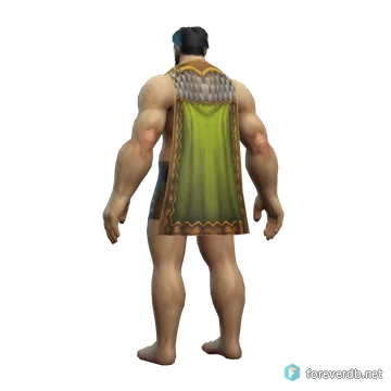 Soldier's Cloak worn by a human male, rendered from the Forever client